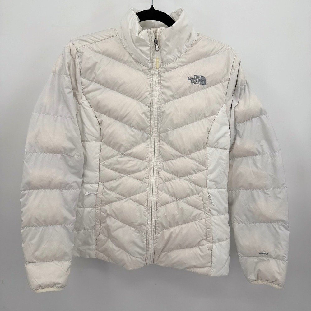 The North Face Womens L Jacket Cream White‎ 550 Fill Down Puffer